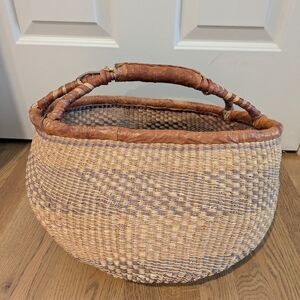 15" Handwoven African Market Basket